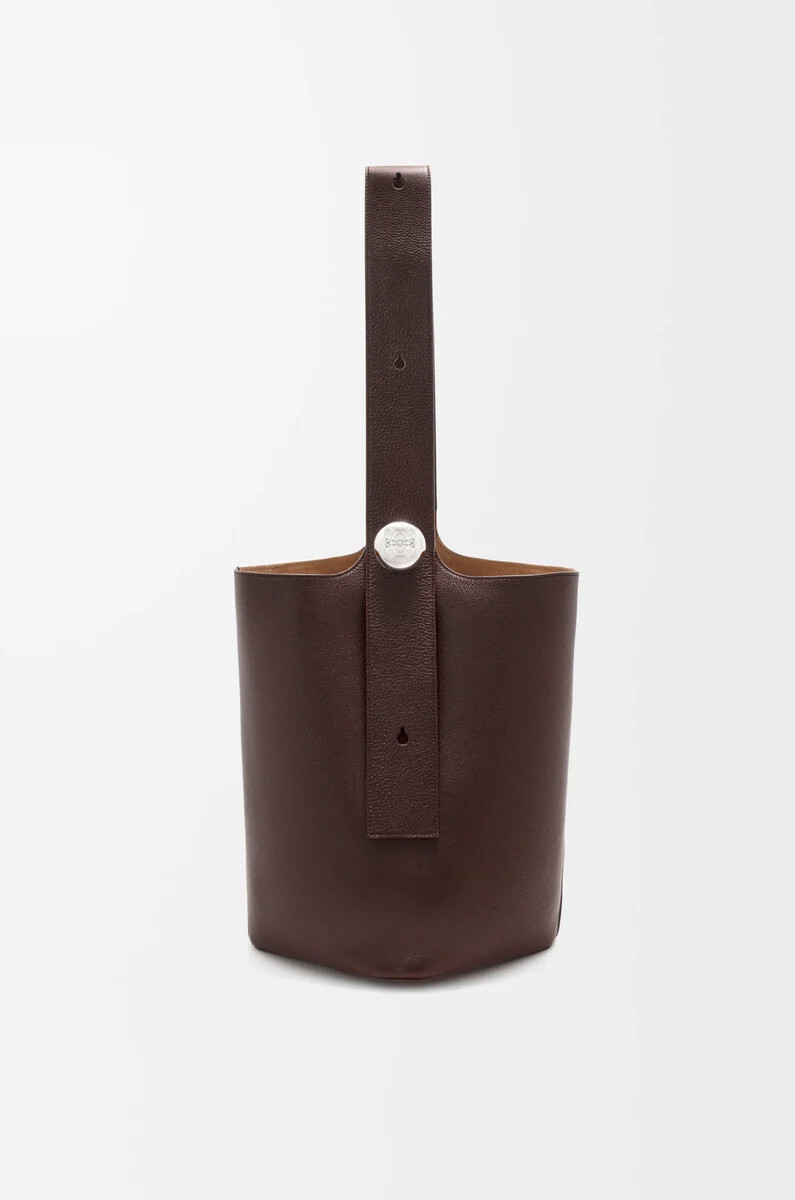 grande secchiello pebble in morbida pelle di vitello grana oxblood