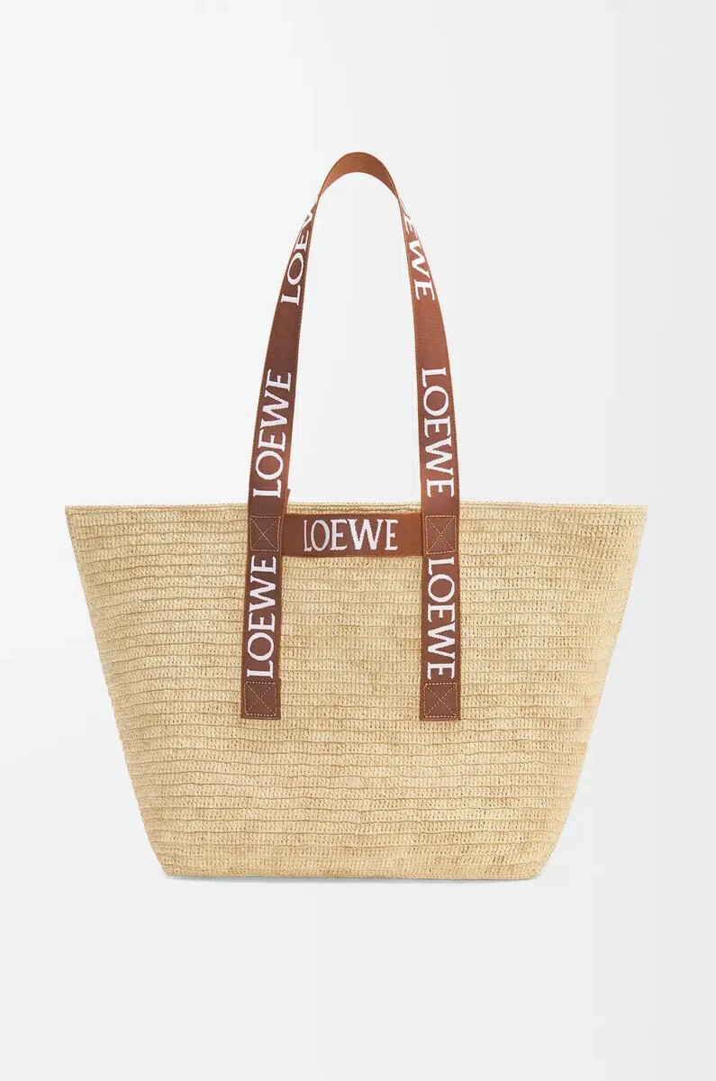 shopper pieghevole in rafia naturalemarrone chiaro