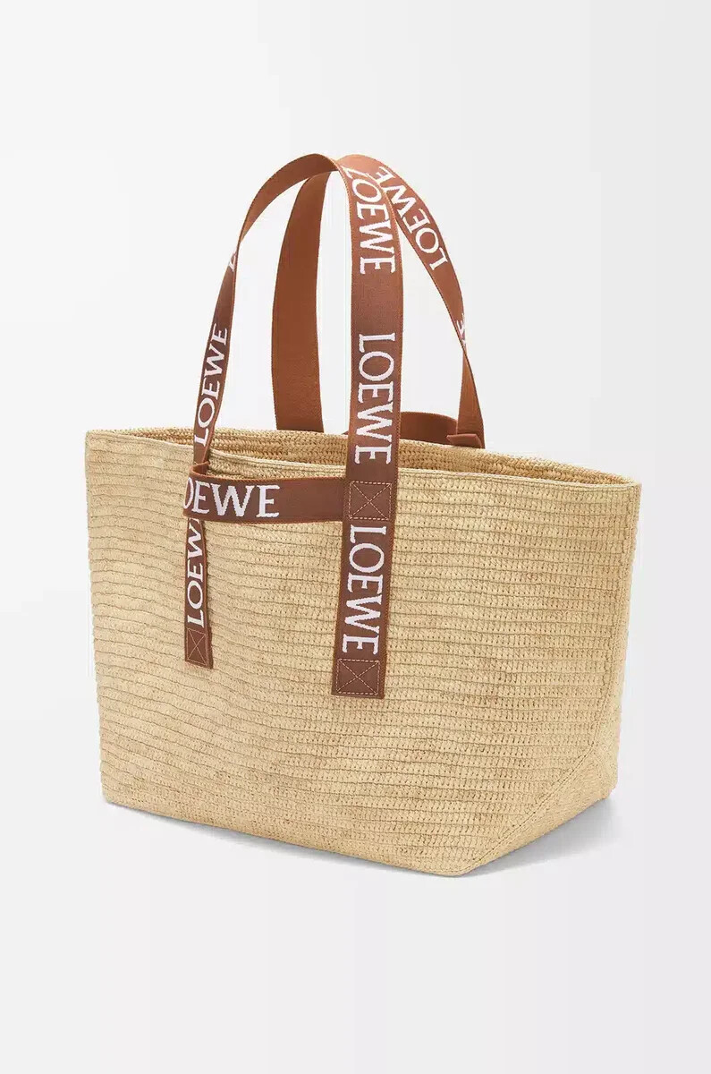 shopper pieghevole in rafia naturalemarrone chiaro