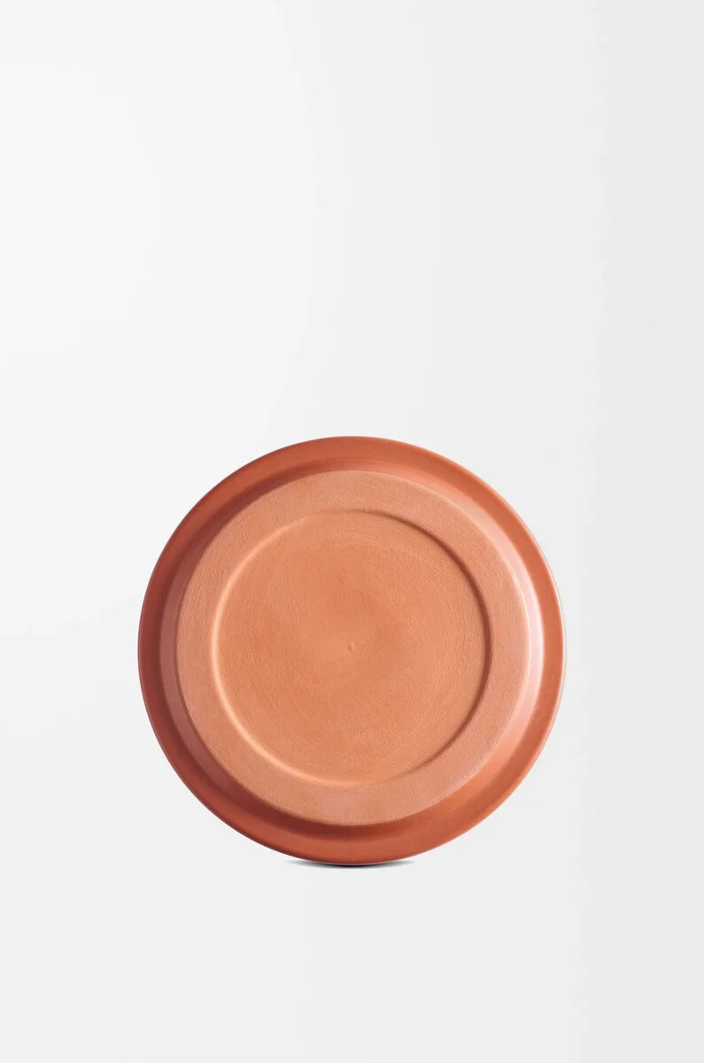 grande coperchio per candela in terracotta