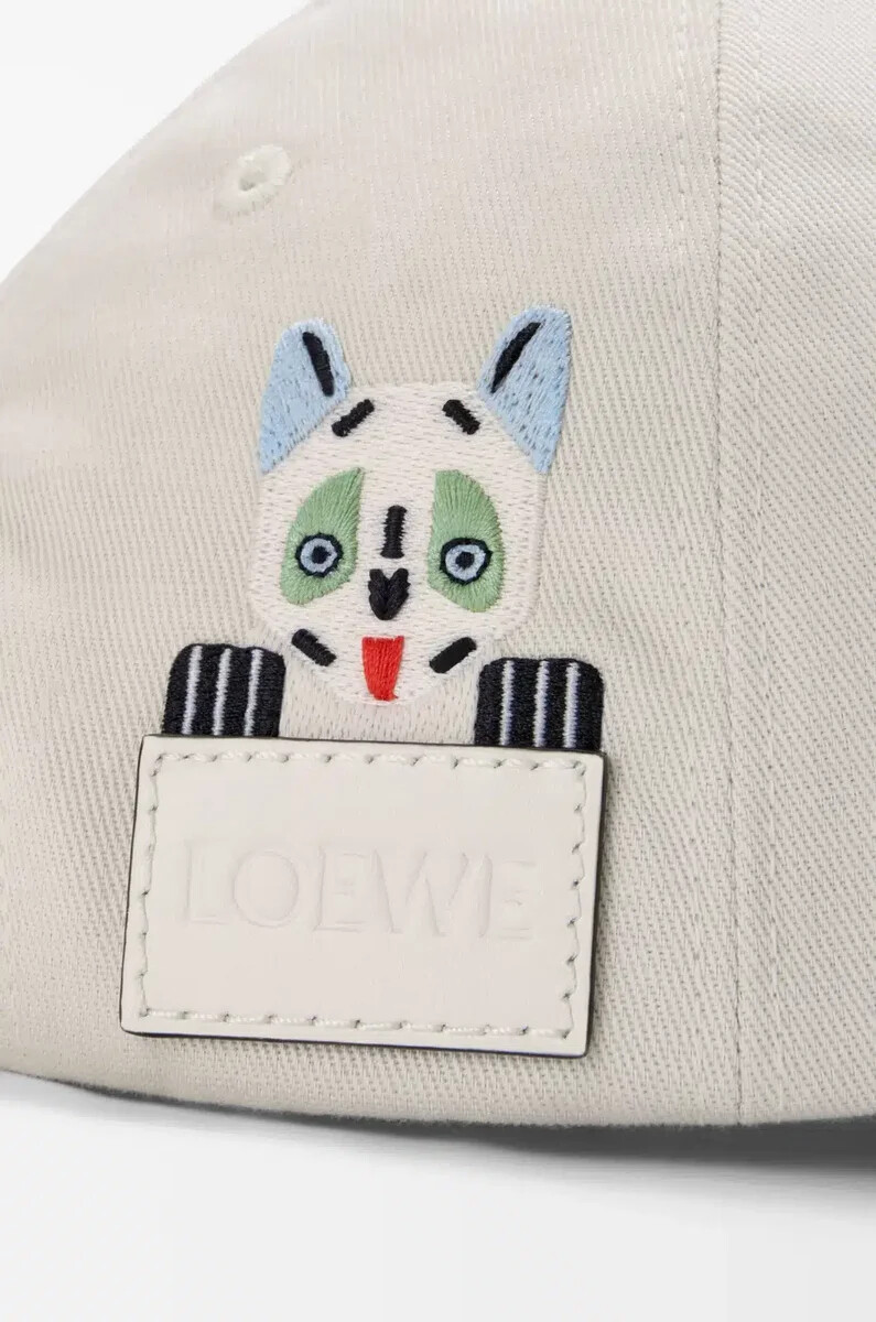 cappellino futurist cat in cotone bianconero