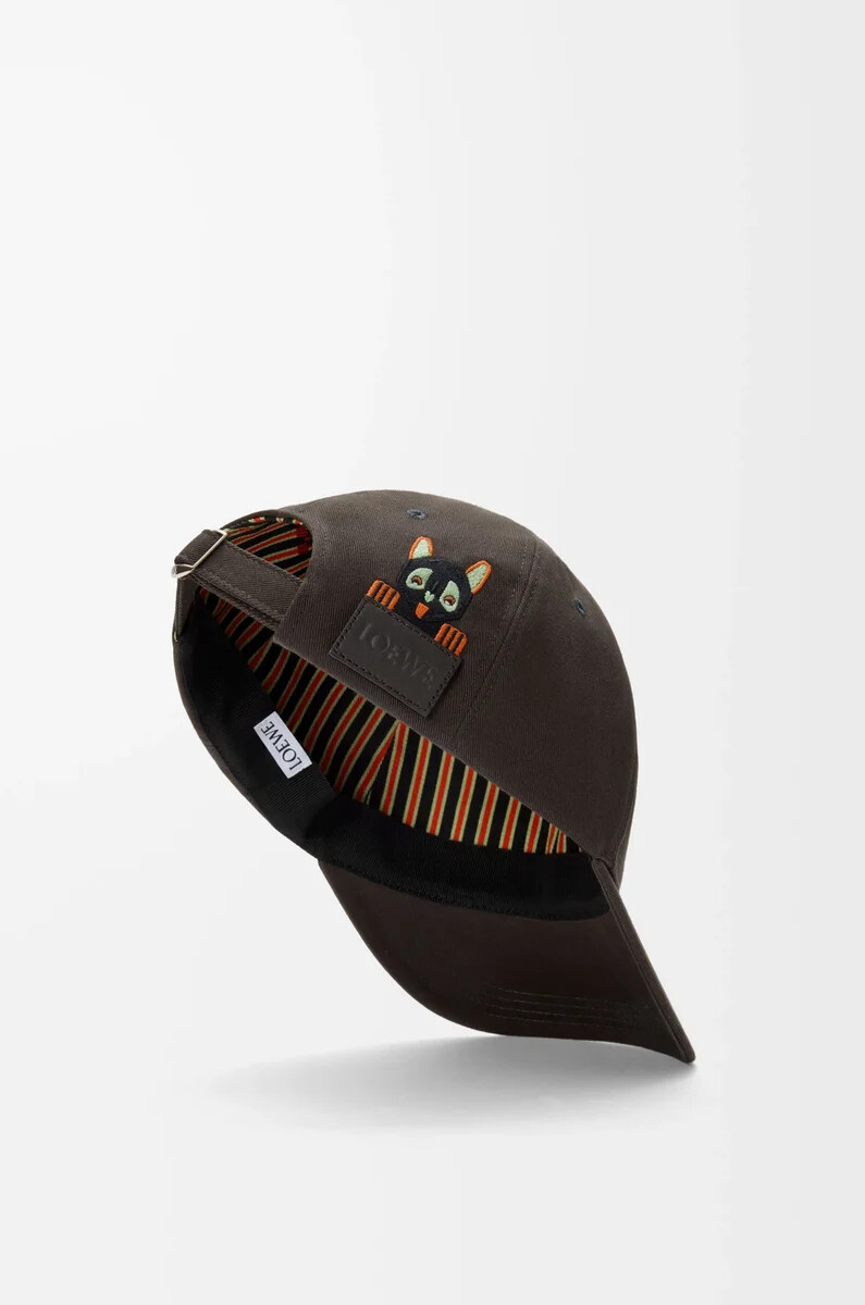 cappellino futurist cat in cotone marronenero