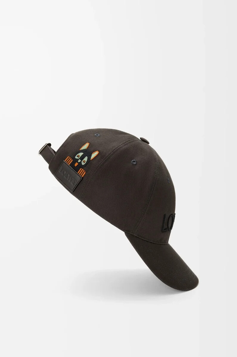 cappellino futurist cat in cotone marronenero