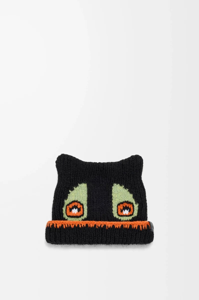 berretto in misto lana alpaca e mohair nero