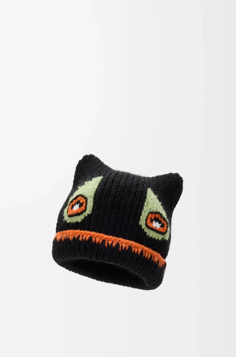 berretto in misto lana alpaca e mohair nero