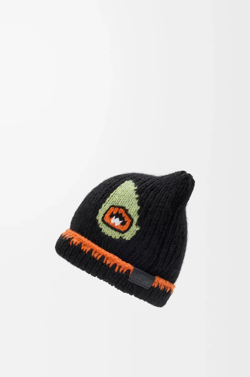 berretto in misto lana alpaca e mohair nero