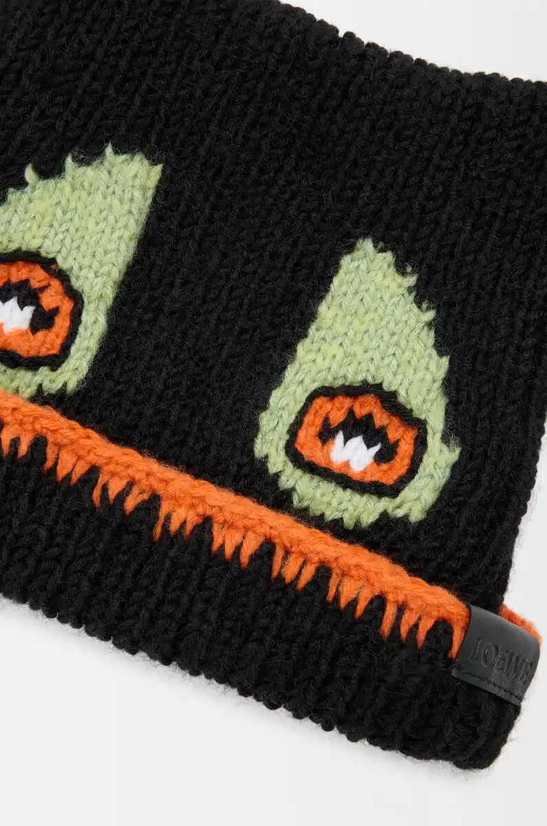 berretto in misto lana alpaca e mohair nero