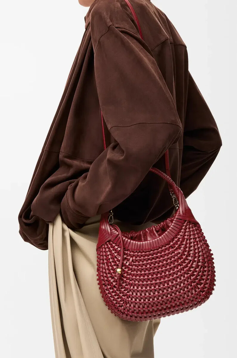 borsa hobo diamond in pelle di vitello cherry