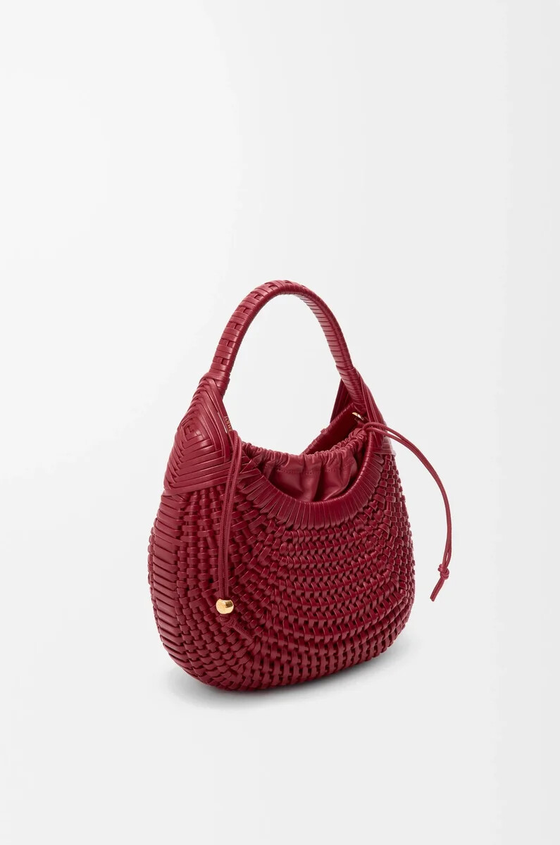 borsa hobo diamond in pelle di vitello cherry