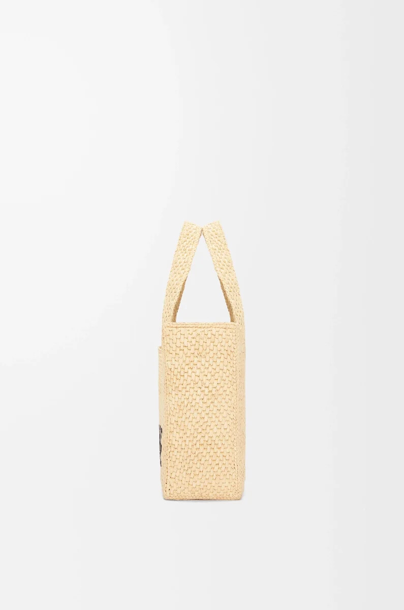piccola borsa loewe font in rafia naturale