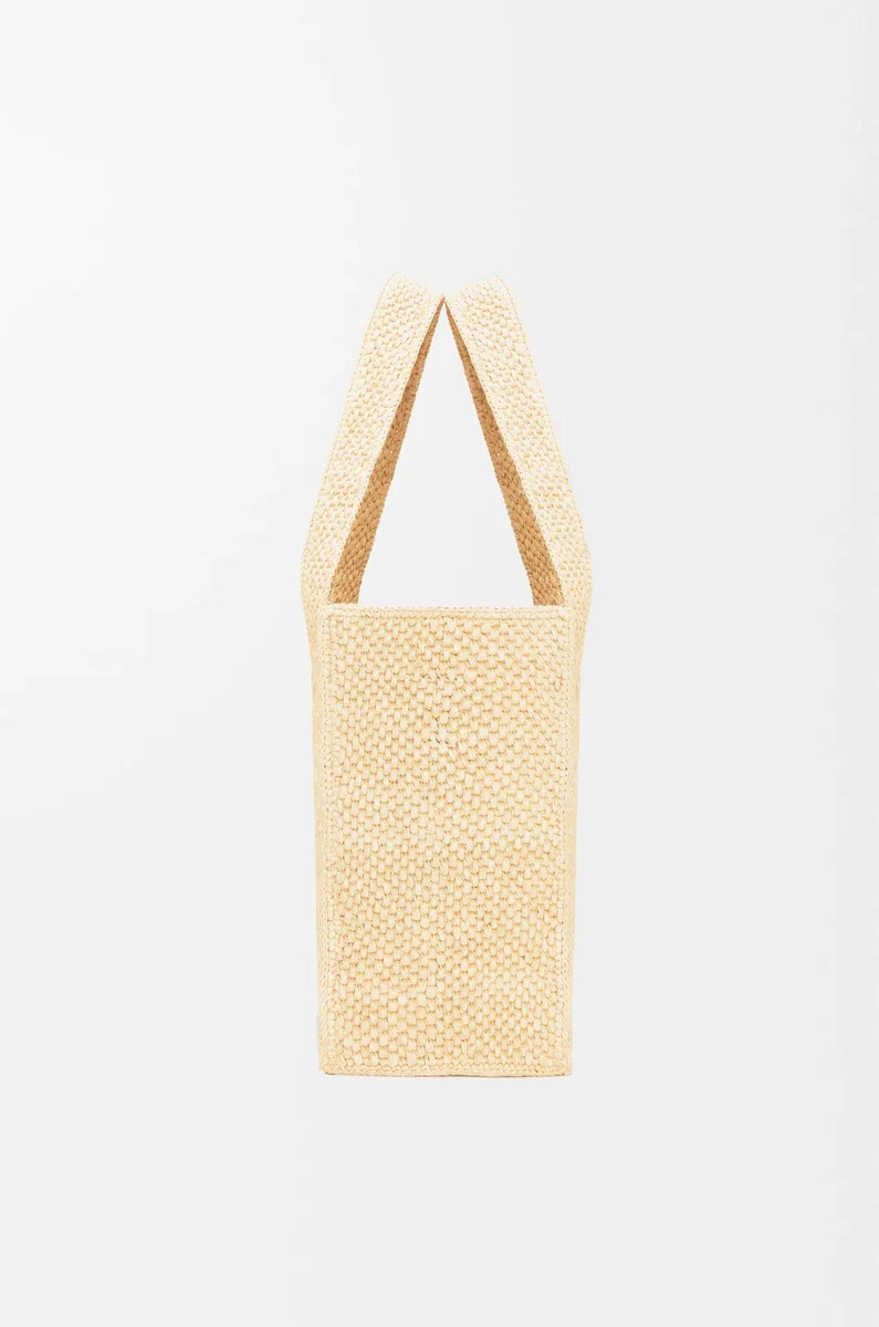 borsa media loewe font in rafia naturale
