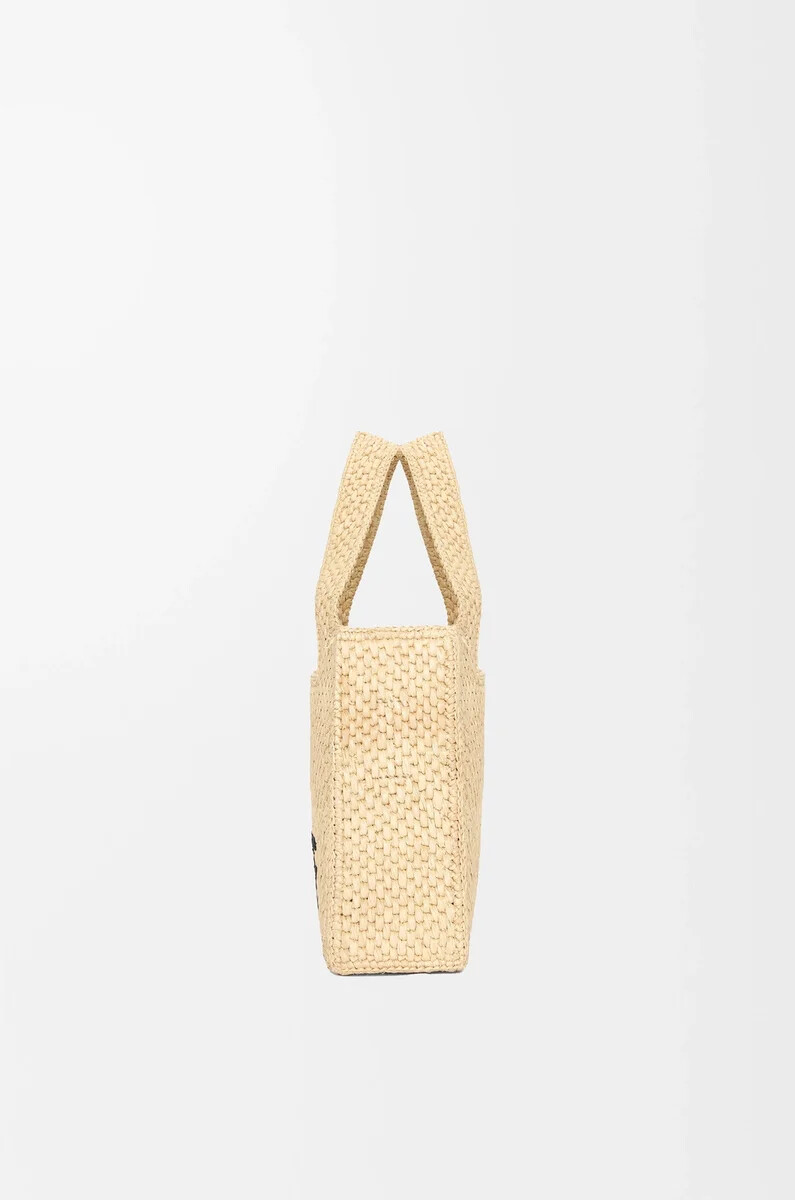 mini borsa loewe font in rafia naturale