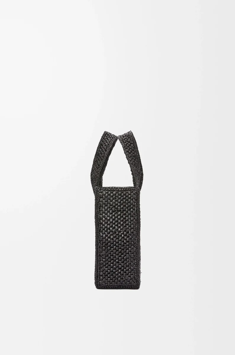 mini borsa loewe font in rafia nera