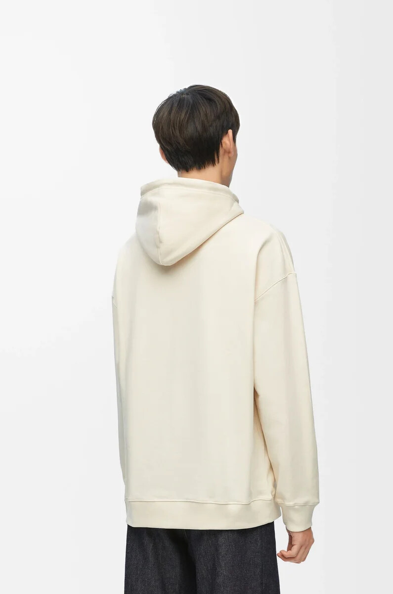 felpa con cappuccio dal taglio rilassato in cotone white ash