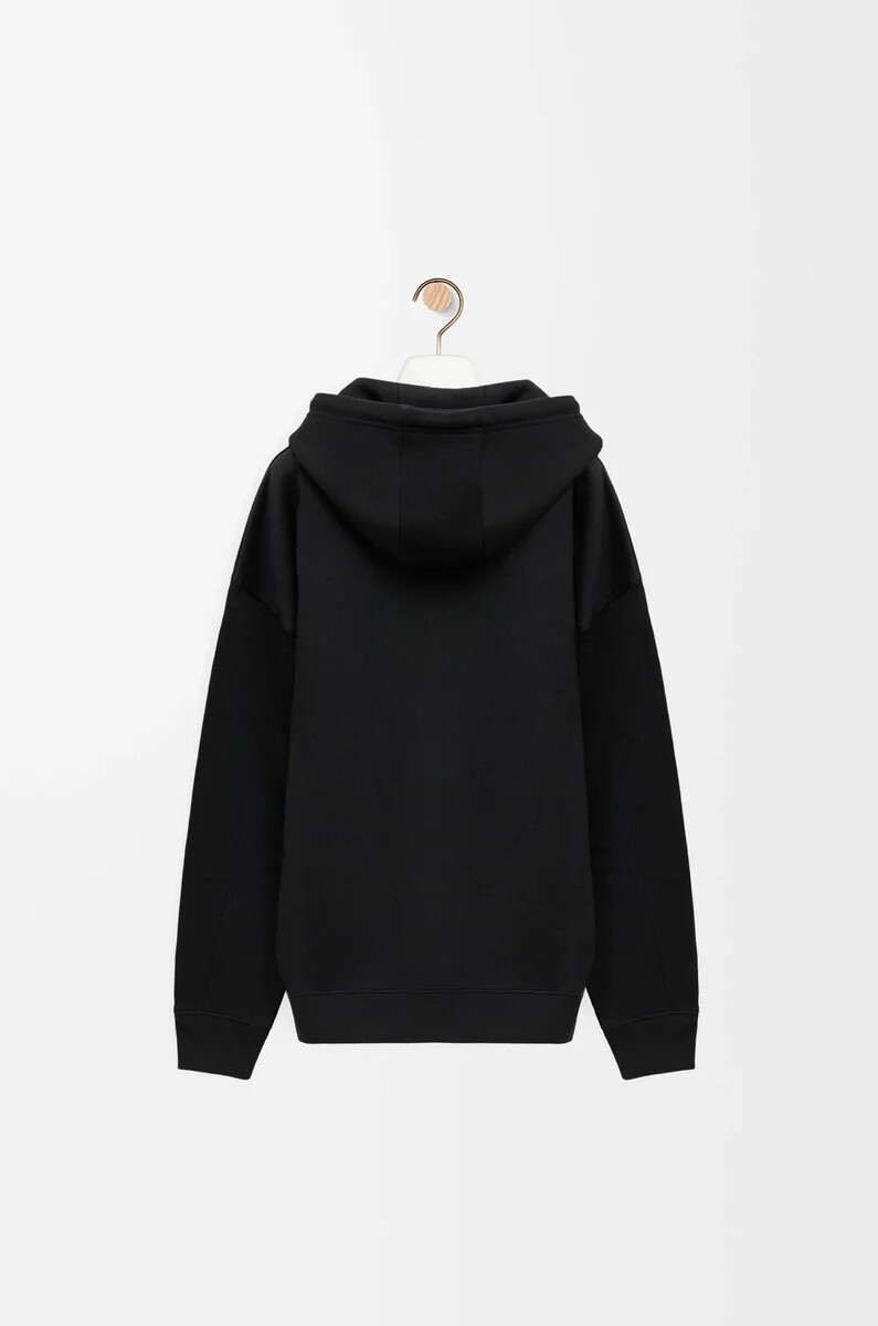 felpa con cappuccio dal taglio rilassato in cotone nero