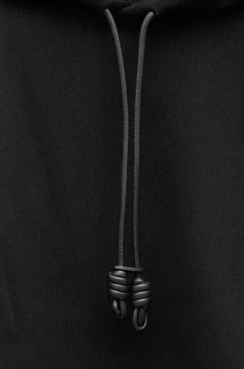 felpa con cappuccio dal taglio rilassato in cotone nero