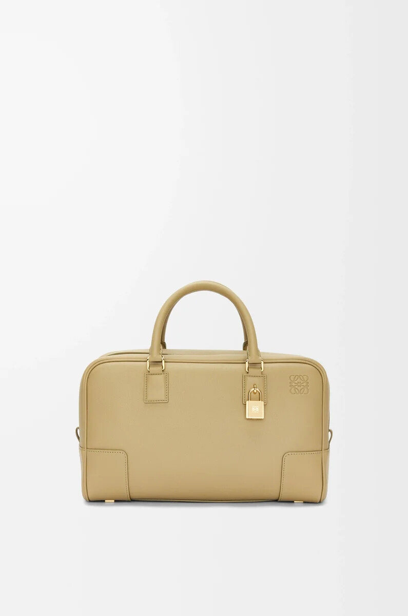 borsa amazona 28 in pelle di vitello nappa clay green