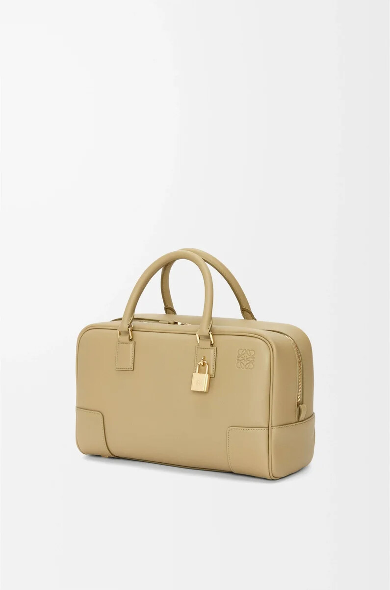 borsa amazona 28 in pelle di vitello nappa clay green