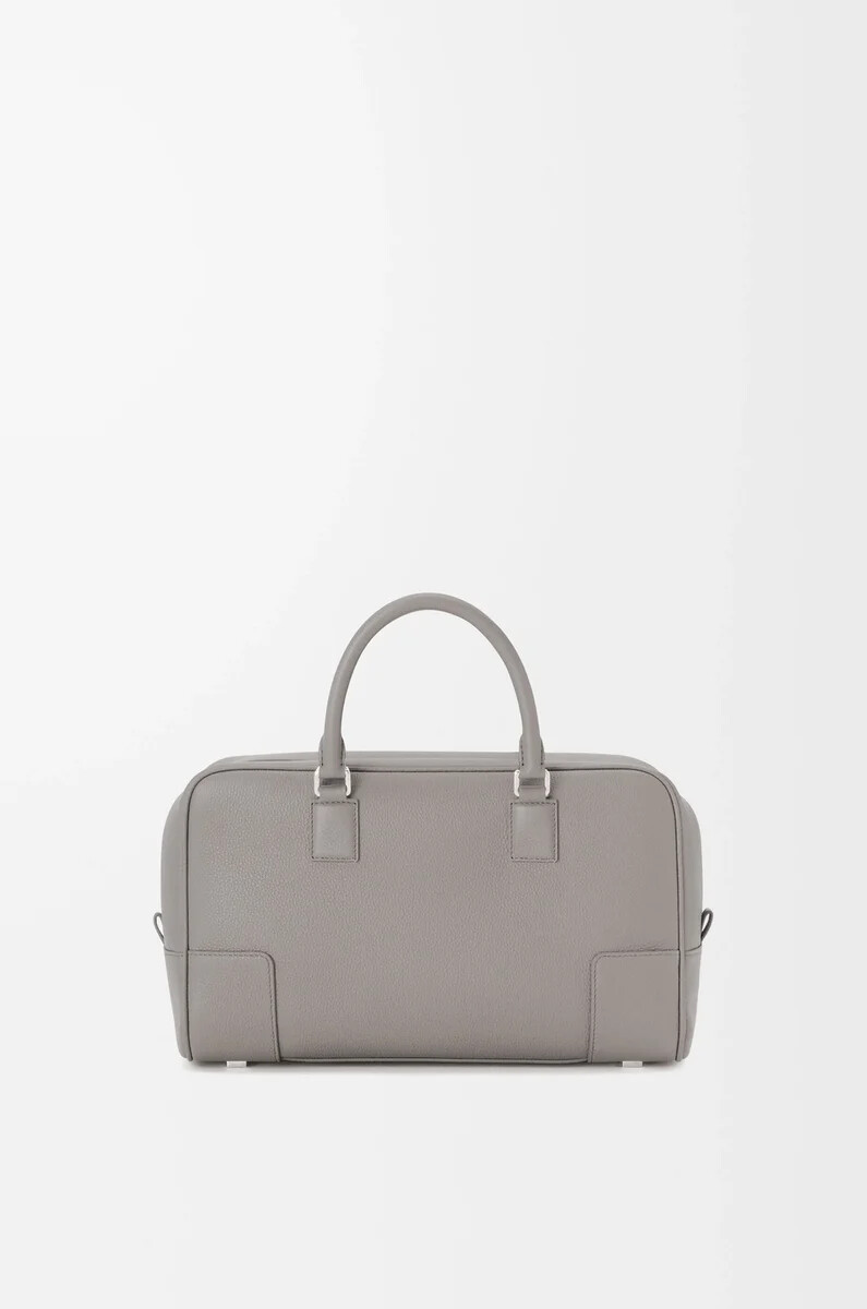 borsa amazona 28 in morbida pelle di vitello grana pearl grey