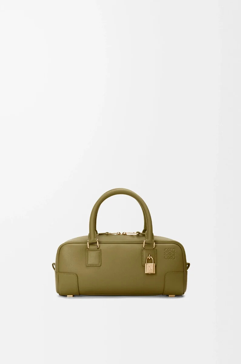 borsa corta amazona 23 in pelle di vitello nappa oliva