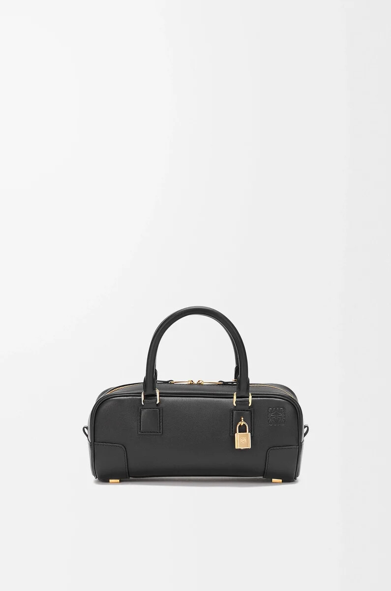 borsa corta amazona 23 in pelle di vitello nappa nero