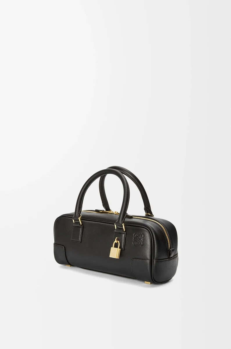 borsa corta amazona 23 in pelle di vitello nappa nero