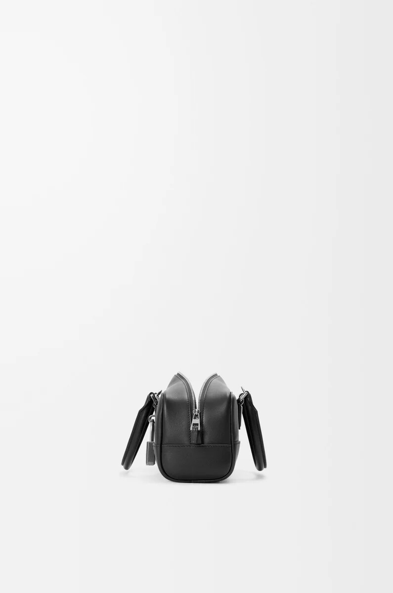 borsa corta amazona 23 in pelle di vitello lucida nero