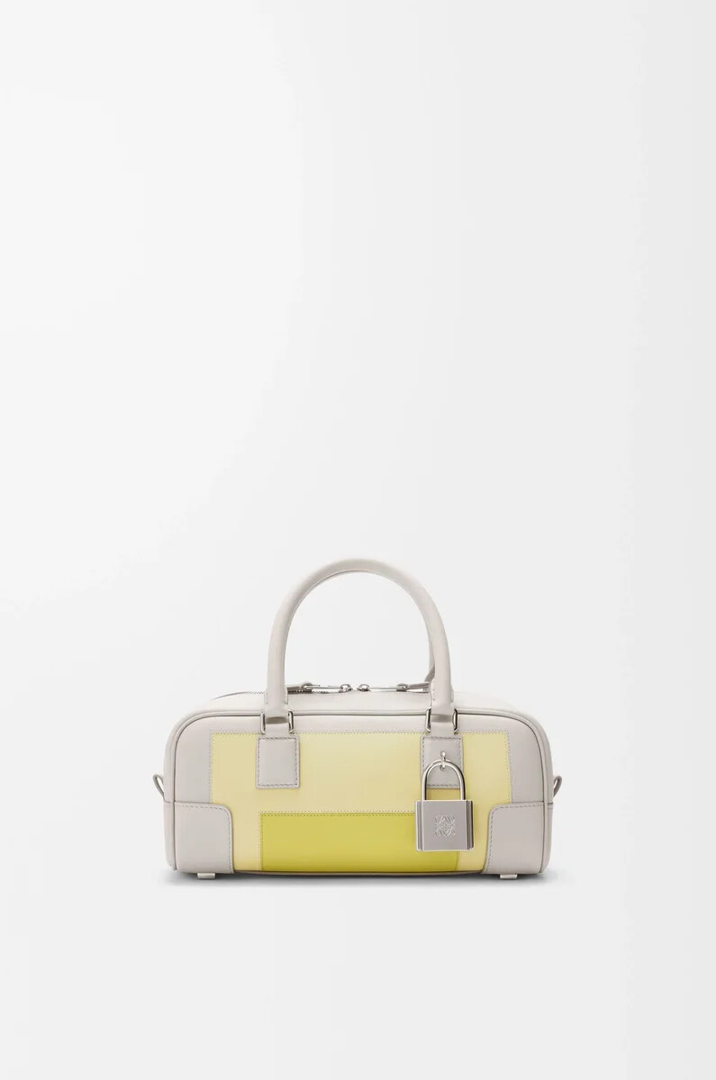 borsa corta amazona 23 in pelle di vitello nappa grigio chiarocitrino chiaro