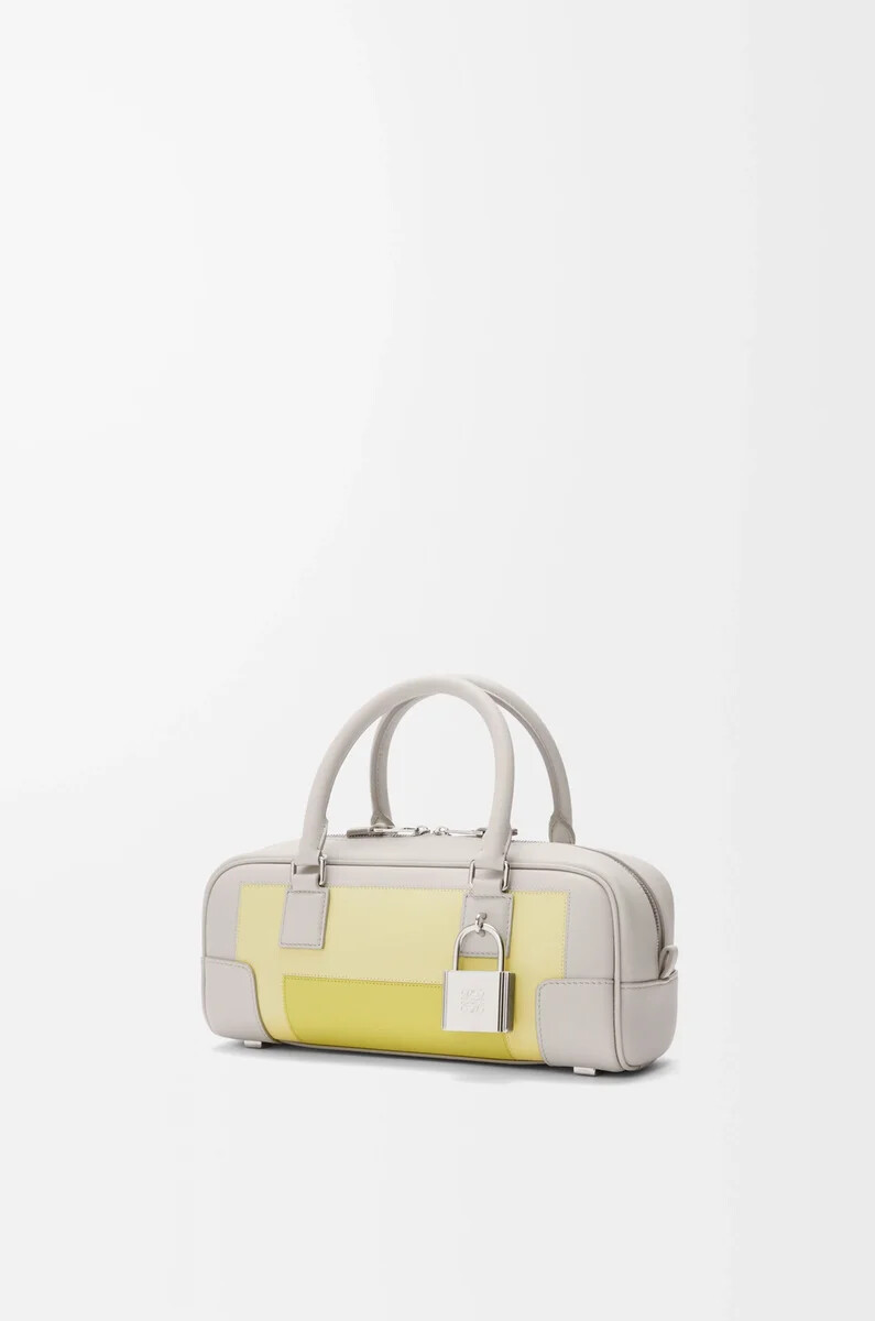 borsa corta amazona 23 in pelle di vitello nappa grigio chiarocitrino chiaro
