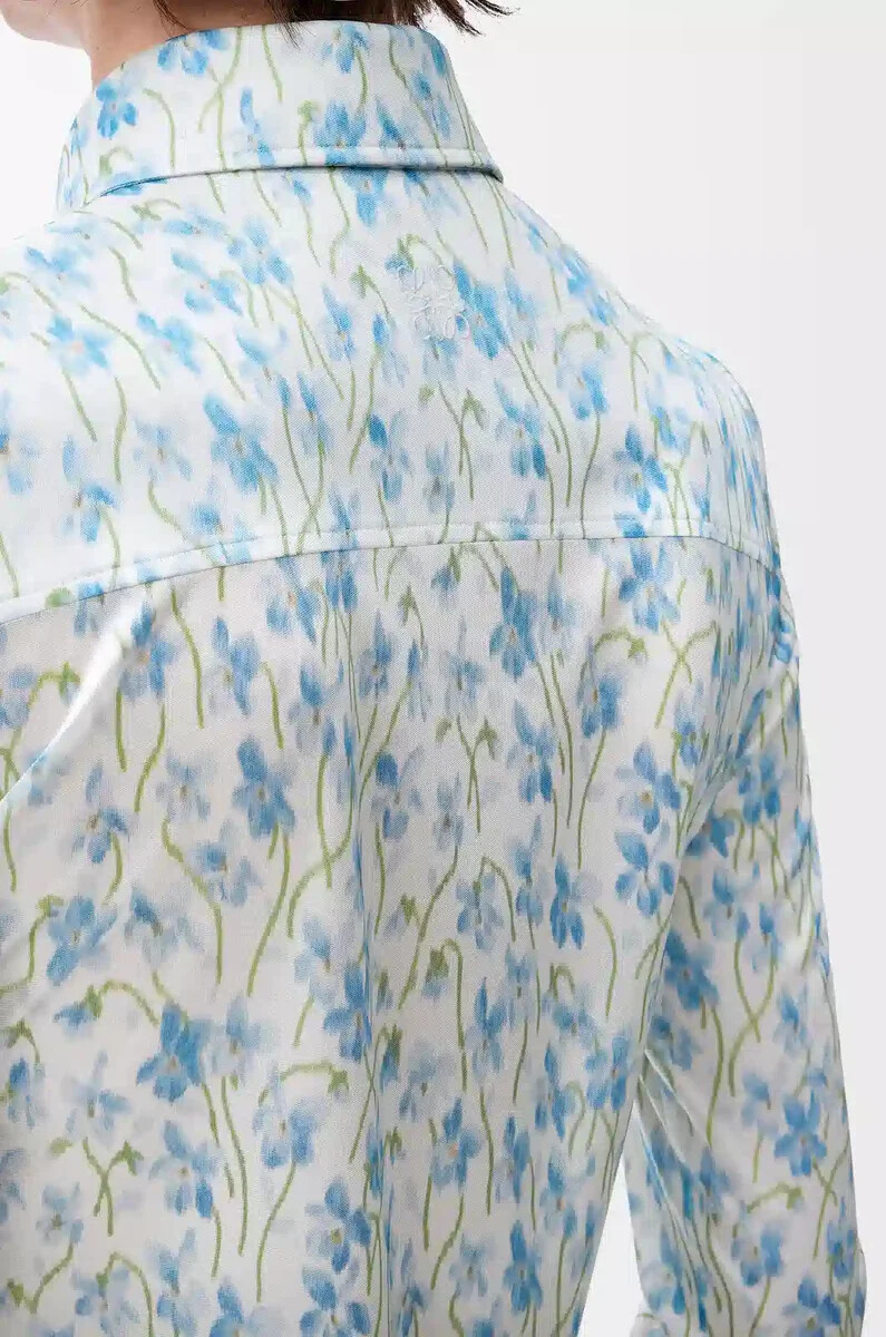 camicia in viscosa biancoblu