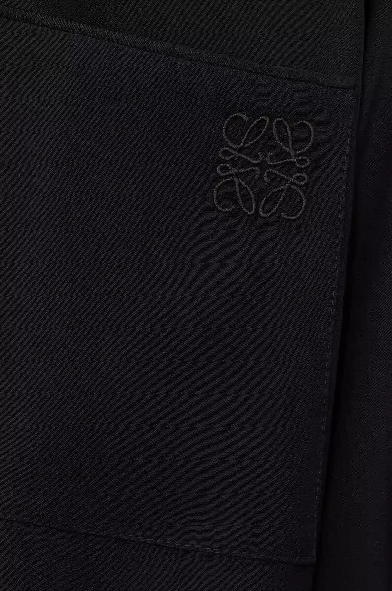 blusa con cintura in seta nero