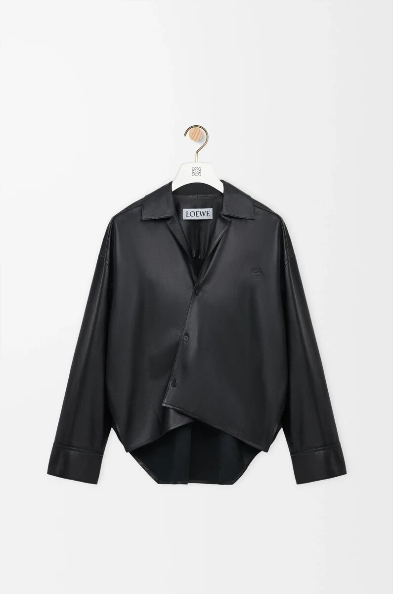 camicia in nappa di agnello nero