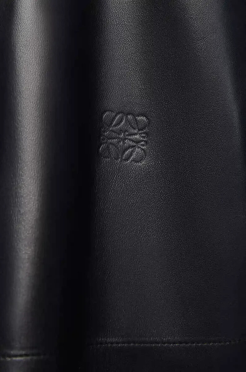 blusa pigiama in nappa di agnello nero