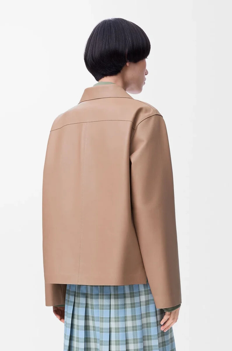 blusa pigiama in nappa di agnello beige