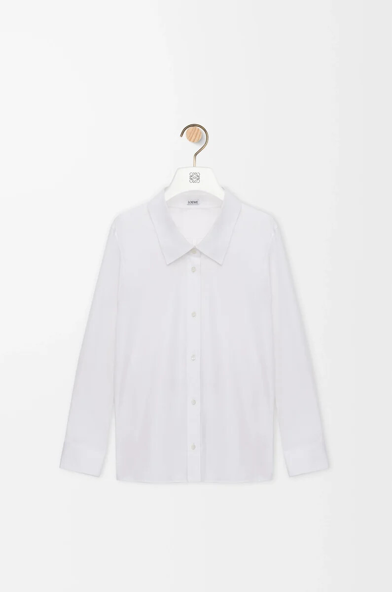 camicia impreziosita in cotone bianco