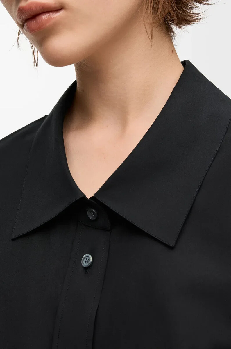 camicia impreziosita in cotone nero