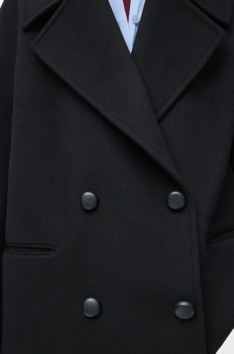 cappotto corto in lana nero