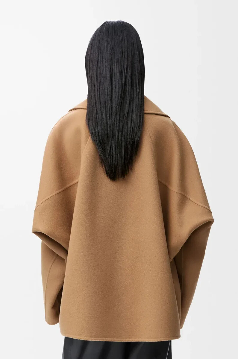 cappotto corto in lana cammello