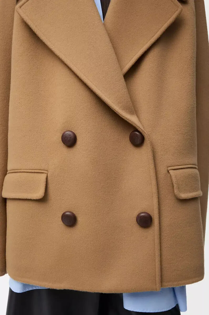 cappotto corto in lana cammello