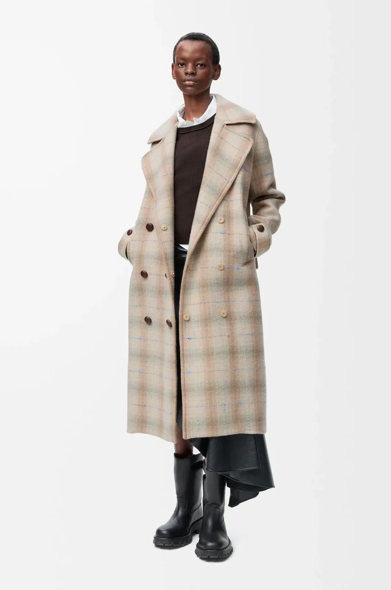cappotto in misto lana e cashmere beige