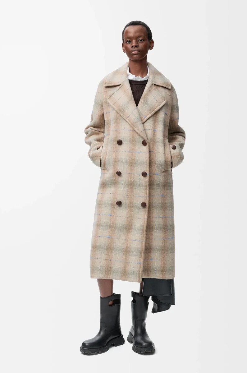 cappotto in misto lana e cashmere beige
