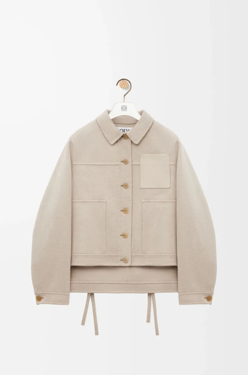 giacca da lavoro in lana e cashmere light beige melange