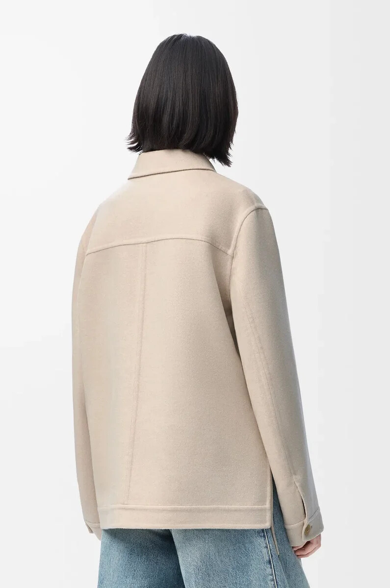 giacca da lavoro in lana e cashmere light beige melange