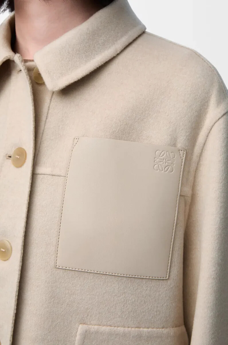 giacca da lavoro in lana e cashmere light beige melange