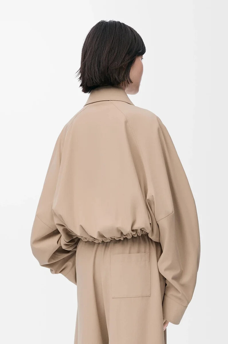 giacca a palloncino in cotone beige