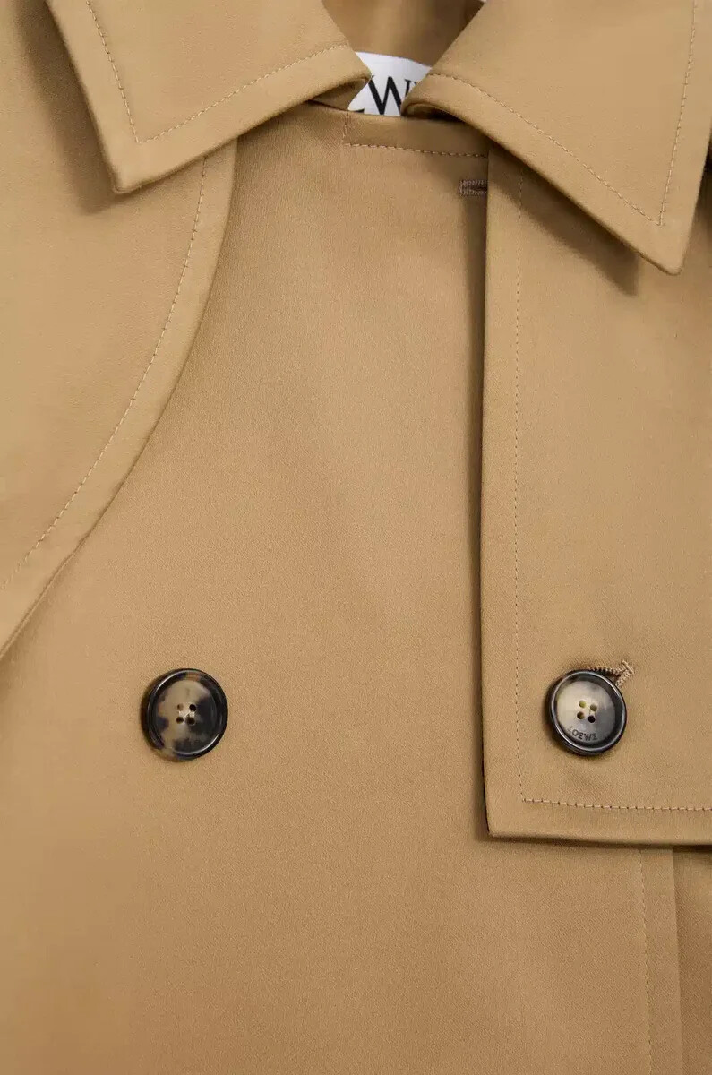giacca a mantella in cotone beige