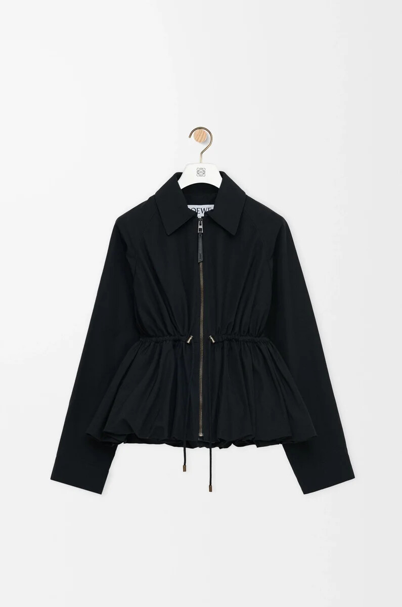 giacca in misto cotone nero