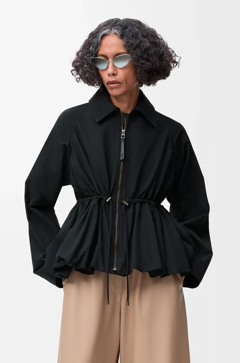 giacca in misto cotone nero