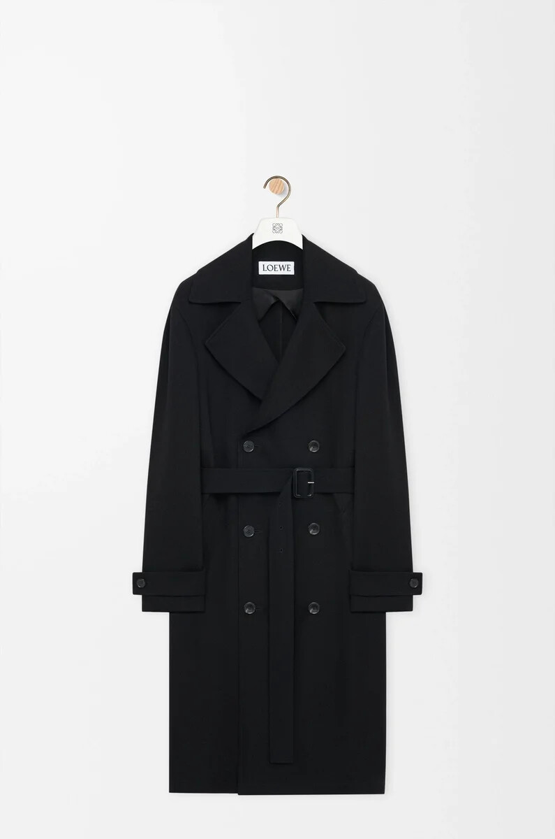 trench in viscosa elasticizzata nero