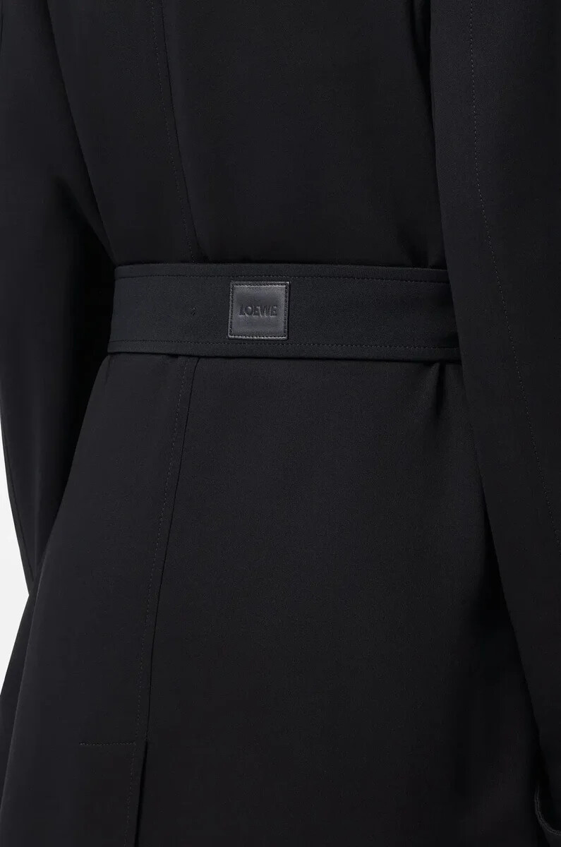 trench in viscosa elasticizzata nero